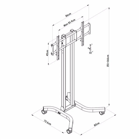 STAND LCD PLAB-1032 C/RUEDAS HASTA 50kgs